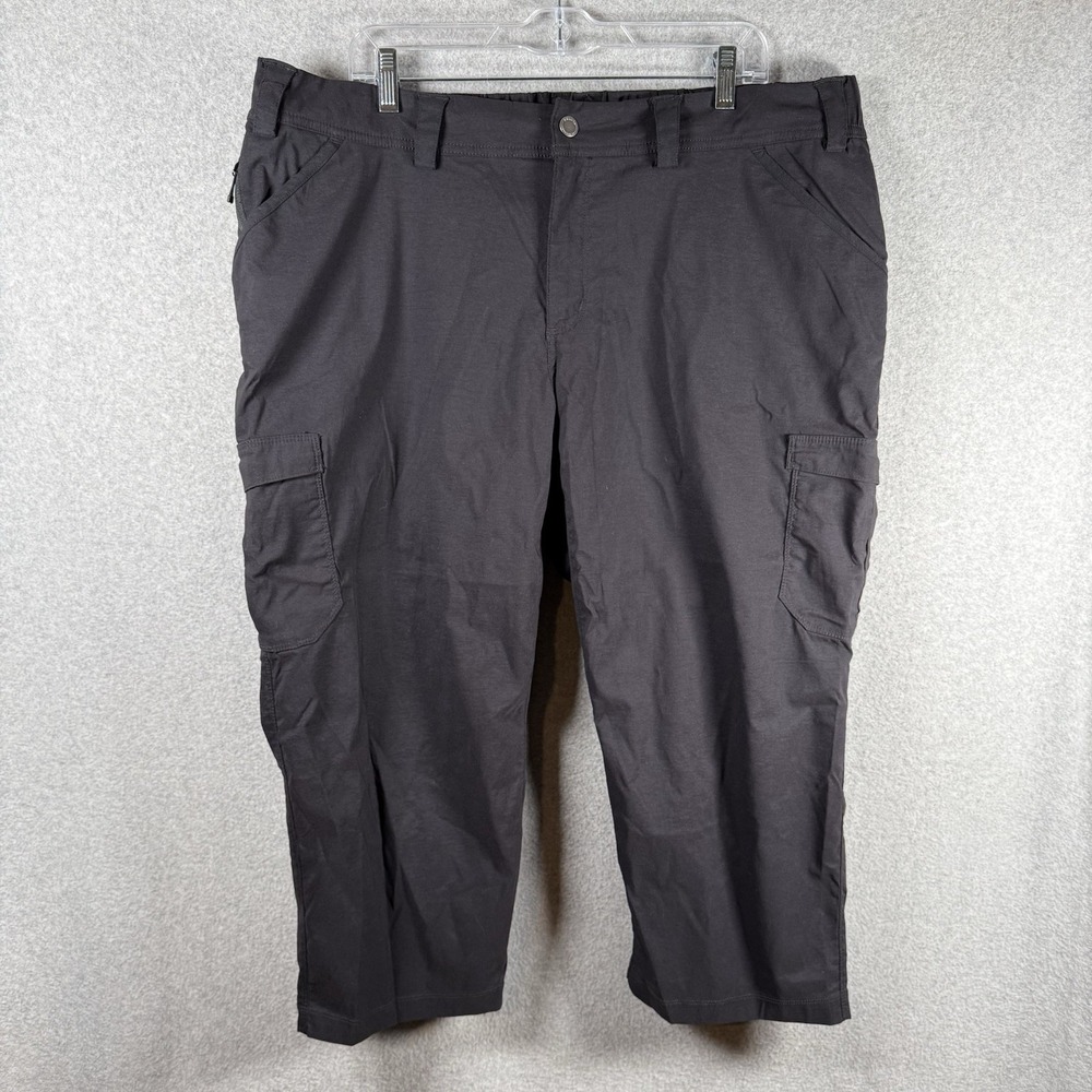 Duluth Trading Company Capri Pants Womens 20W Black Nylon Cargo